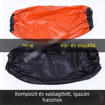 PVC felnőtt vízálló védőhüvely, fekete, marhaín-kompozit, megnövelt vastagságú, szennyeződés- és olajálló, otthoni használatra és élelmiszeripari alkalmazásra