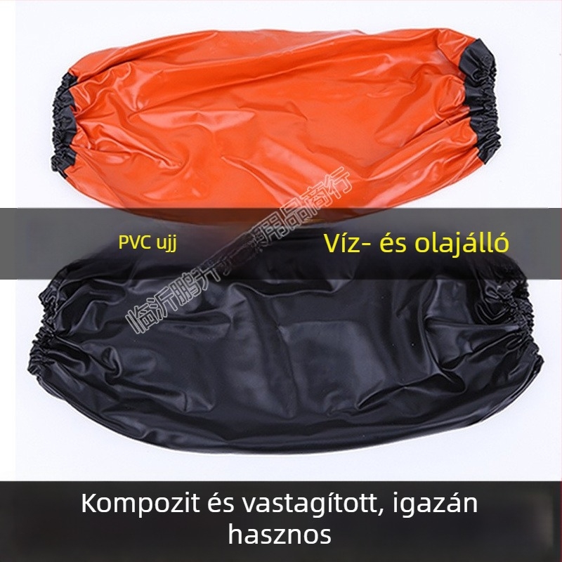 PVC felnőtt vízálló védőhüvely, fekete, marhaín-kompozit, megnövelt vastagságú, szennyeződés- és olajálló, otthoni használatra és élelmiszeripari alkalmazásra
