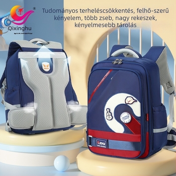 Iskolai hátizsák 1–6. osztály számára - Uniszex, Poliészter, Könnyű, Légáteresztő, Nagy kapacitás