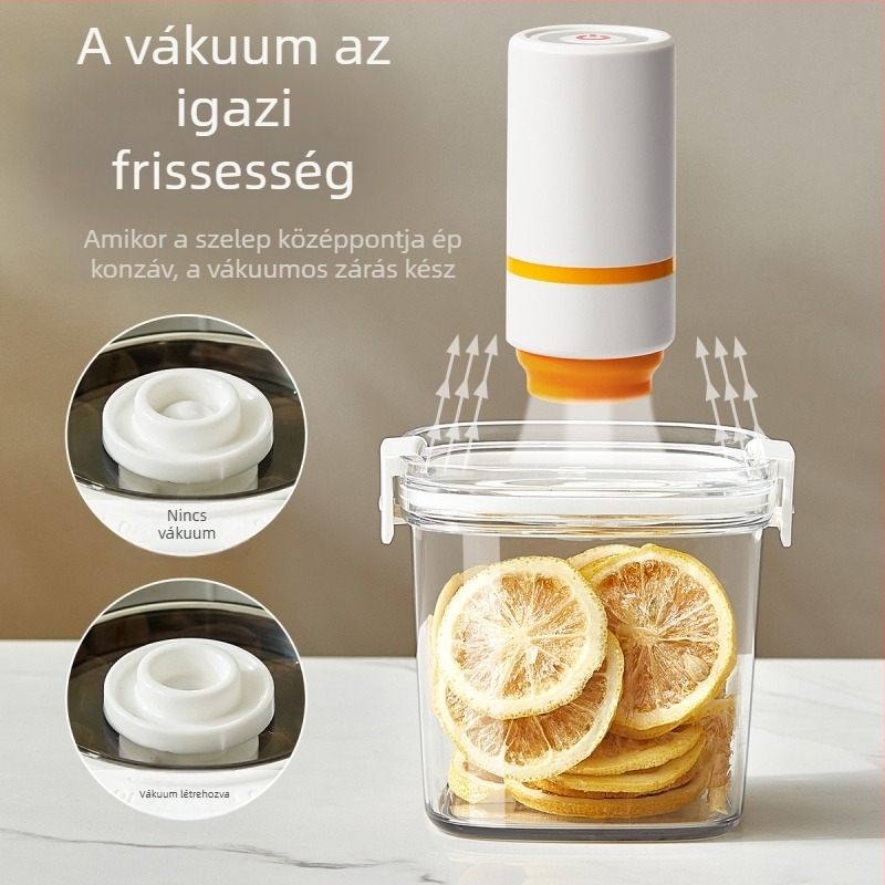 Vákuumzáras élelmiszertároló doboz, négyzet alakú műanyag tartály fűszerek és kávébabok számára, nedvességálló 501–800 ml
