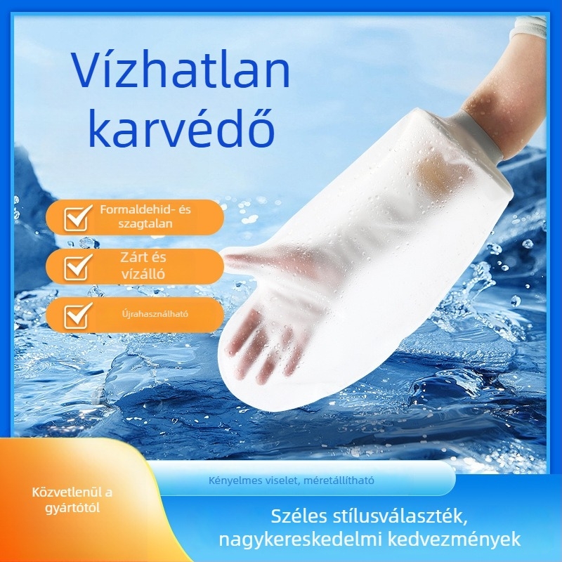 Fürdővédő vízálló védőhuzat gipszhez – Szilikon + PVC, 200 g, felnőttek és gyermekek számára, alkalmas strandra, fürdésre és zuhanyzásra