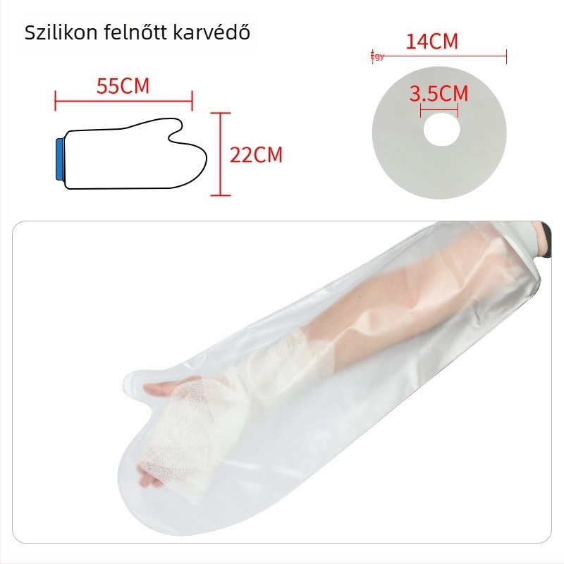 Fürdővédő vízálló védőhuzat gipszhez – Szilikon + PVC, 200 g, felnőttek és gyermekek számára, alkalmas strandra, fürdésre és zuhanyzásra