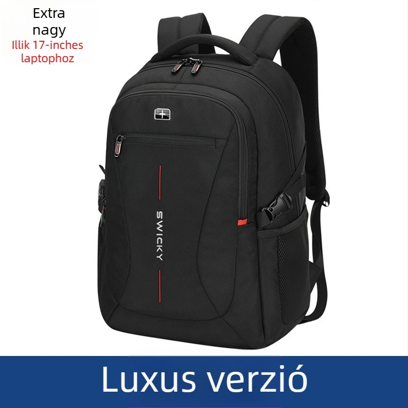 SWICKY 88042 Uniszex üzleti hátizsák – Kapacitás 36-55 L, Poliészter, Vízálló, Lopás elleni védelem, 16 hüvelykes laptop kompatibilis