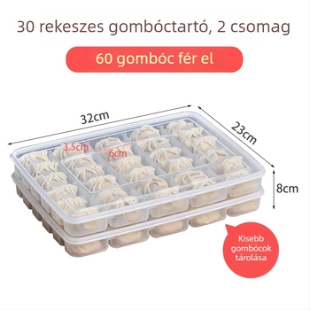 Gombóc tároló doboz fedővel, élelmiszer-minőségű műanyag, hordozható, tárolás, frissesség megőrzése