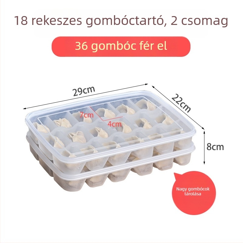 Gombóc tároló doboz fedővel, élelmiszer-minőségű műanyag, hordozható, tárolás, frissesség megőrzése