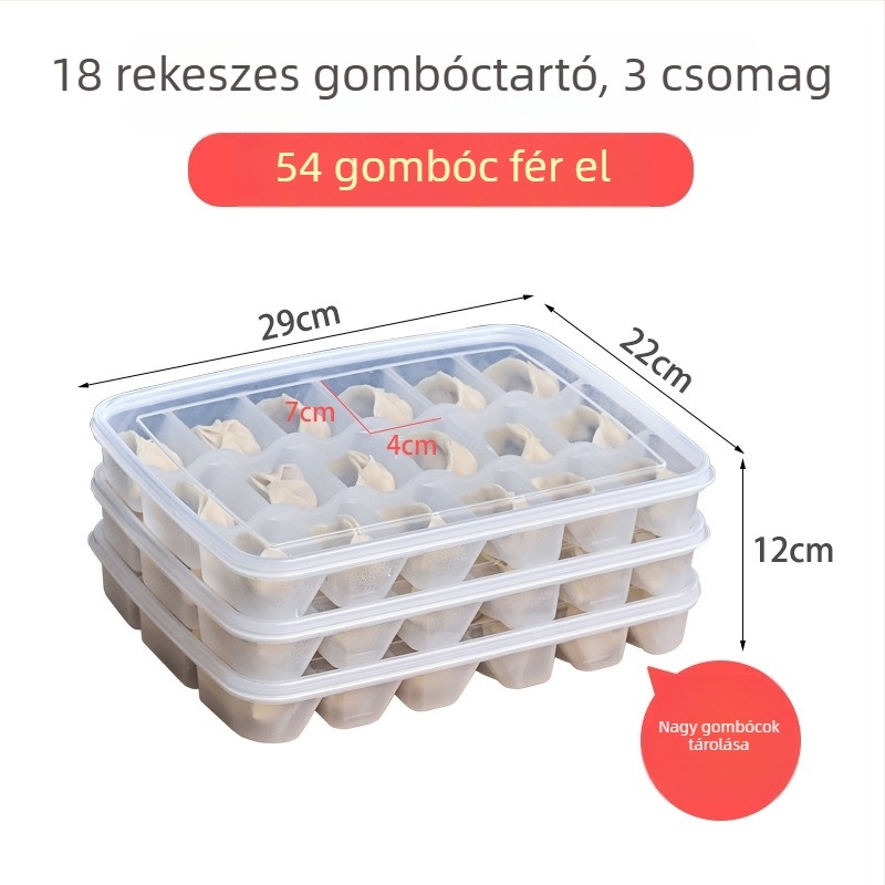 Gombóc tároló doboz fedővel, élelmiszer-minőségű műanyag, hordozható, tárolás, frissesség megőrzése