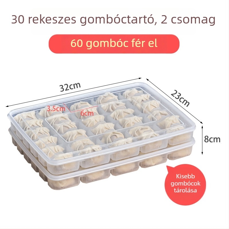 Gombóc tároló doboz fedővel, élelmiszer-minőségű műanyag, hordozható, tárolás, frissesség megőrzése