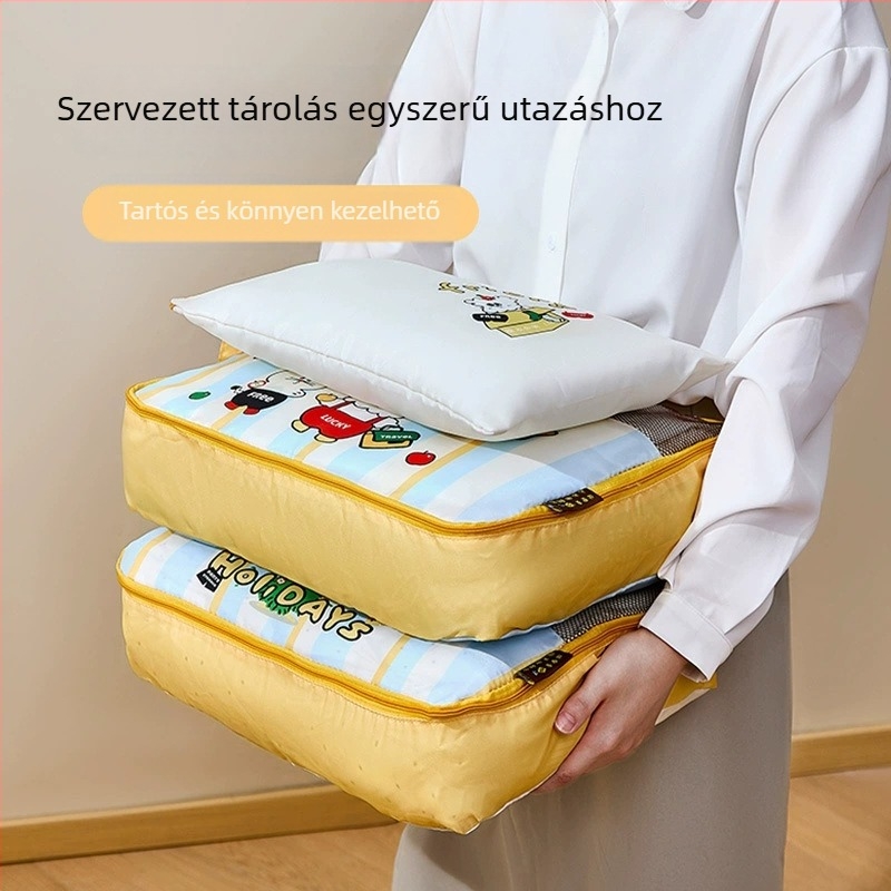 Rajzfilm mintájú utazási tároló táskák készlet, fehérnemű és ruhák számára, PP anyagból, több részes készlet