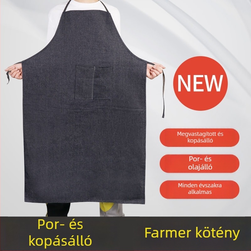 Denim hegesztő kötény, uniszex, derékhoz viselt munkahegesztő, vastag és kopásálló, méretek: 90×60 cm, 100×70 cm, 110×75 cm