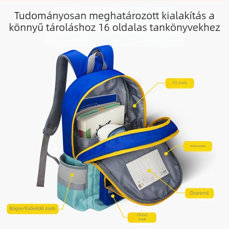 Hátizsák gyerekeknek, poliészter anyag, virágos minta, aranyos stílus, légpárnás vállpántok, általános iskolás diákok számára