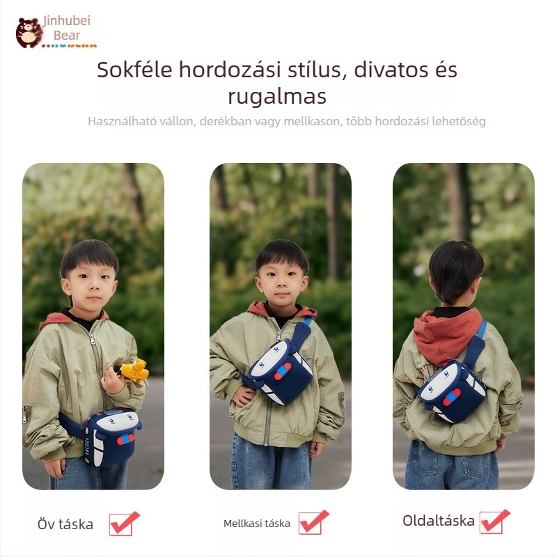 Almost a Bear gyermekeknek szóló derék-/crossbody táska anime mintával, uniszex, 1 vállpánt, lélegző, anyag: diving cloth, bélés: poliészter, tavasz 2023