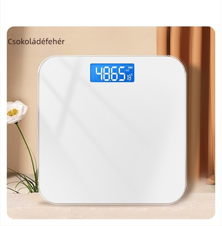 Okos testzsír- és testsúlymérleg, USB-töltés, 180 kg teherbírás, nagy pontosságú érzékelő, HD LCD kijelző