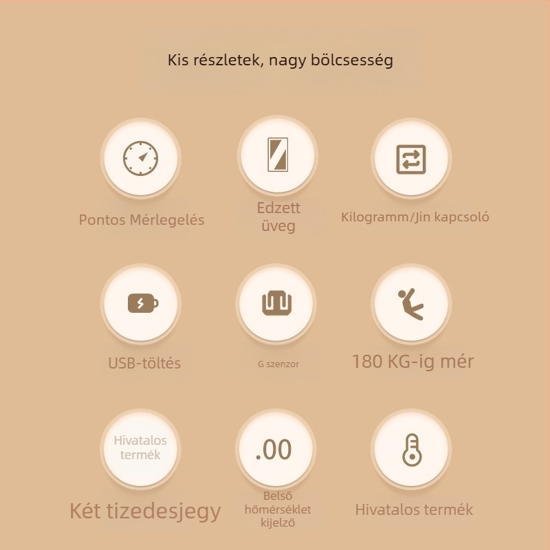 Okos testzsír- és testsúlymérleg, USB-töltés, 180 kg teherbírás, nagy pontosságú érzékelő, HD LCD kijelző