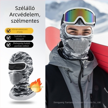 Kamuflážs mintás kötött kapucnival ellátott kerékpáros maszk, nylon anyagból, kültéri használatra, uniszex, kerékpározás, motorkerékpározás, horgászat, hegymászás és síelés