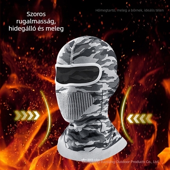 Kamuflážs mintás kötött kapucnival ellátott kerékpáros maszk, nylon anyagból, kültéri használatra, uniszex, kerékpározás, motorkerékpározás, horgászat, hegymászás és síelés