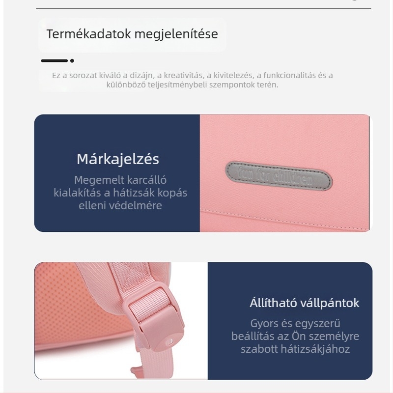 Tomi John's új gyermek hátizsákja általános iskolások számára, súlycsökkentő, gerinckímélő védelem, esésgátló, aranyos stílusú hátizsák