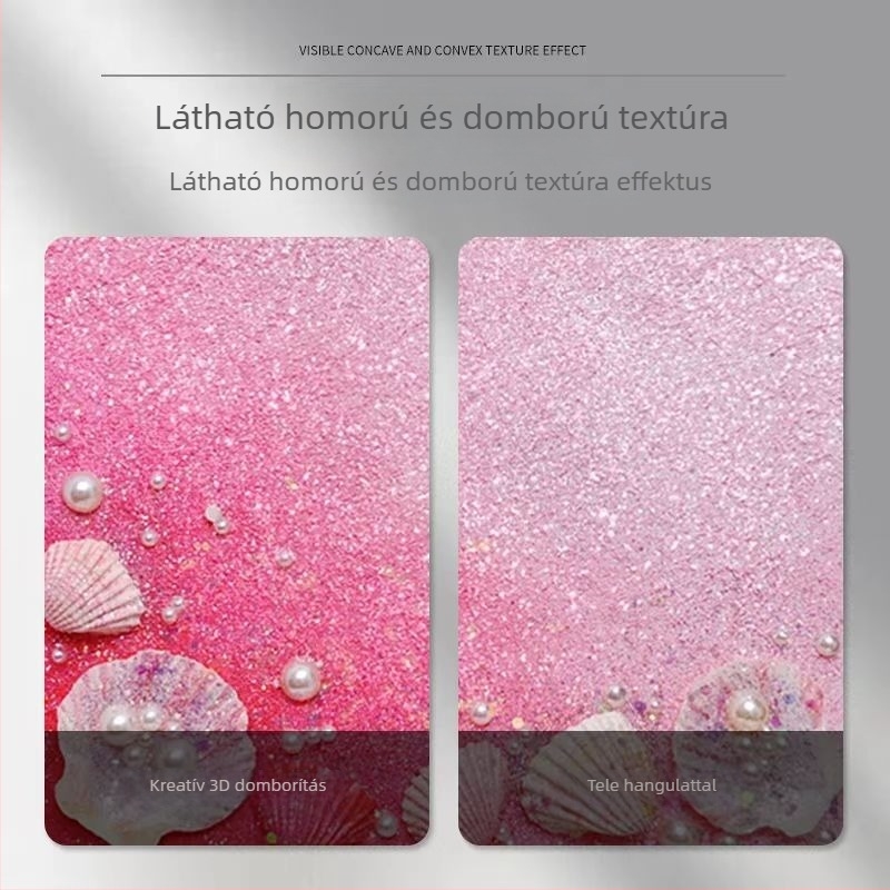 DIY textúrás festőkészlet gyöngyházhéjjal, akrillel és kvarc-szemcsékkel — keret nélküli — modern minimalist falikép nappalira, hálószobába vagy dolgozószobába