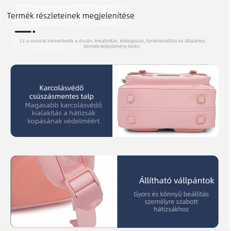 Tommy John iskolai hátizsák 1–6. évfolyam számára, vízszintes kivitel, 2025-ös új kiadás, gerincvédelem, súlycsökkentés, éjszakai fényvisszaverő elemek, vállpántok léggömbös töltettel, geometrikus mintázat