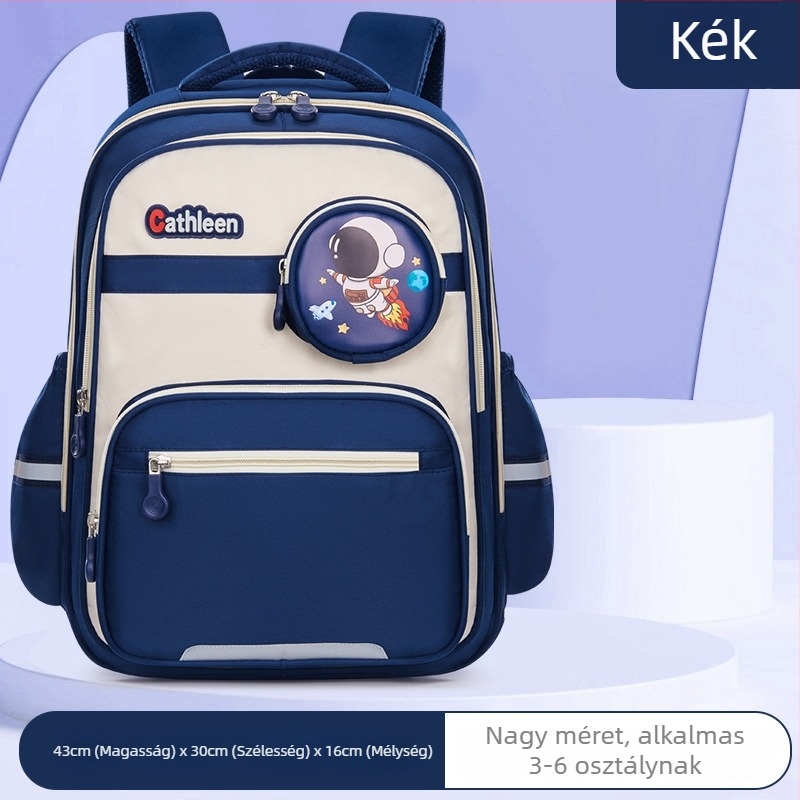 Általános iskolai hátizsák gyerekeknek, unisex, gerincvédelem, vízálló, nagy kapacitás, Oxford anyag