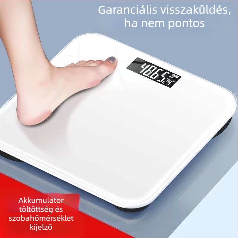 Digitális testsúlymérleg felnőtteknek, újratölthető akkumulátorral, mérés: testsúly, maximális teherbírás 360