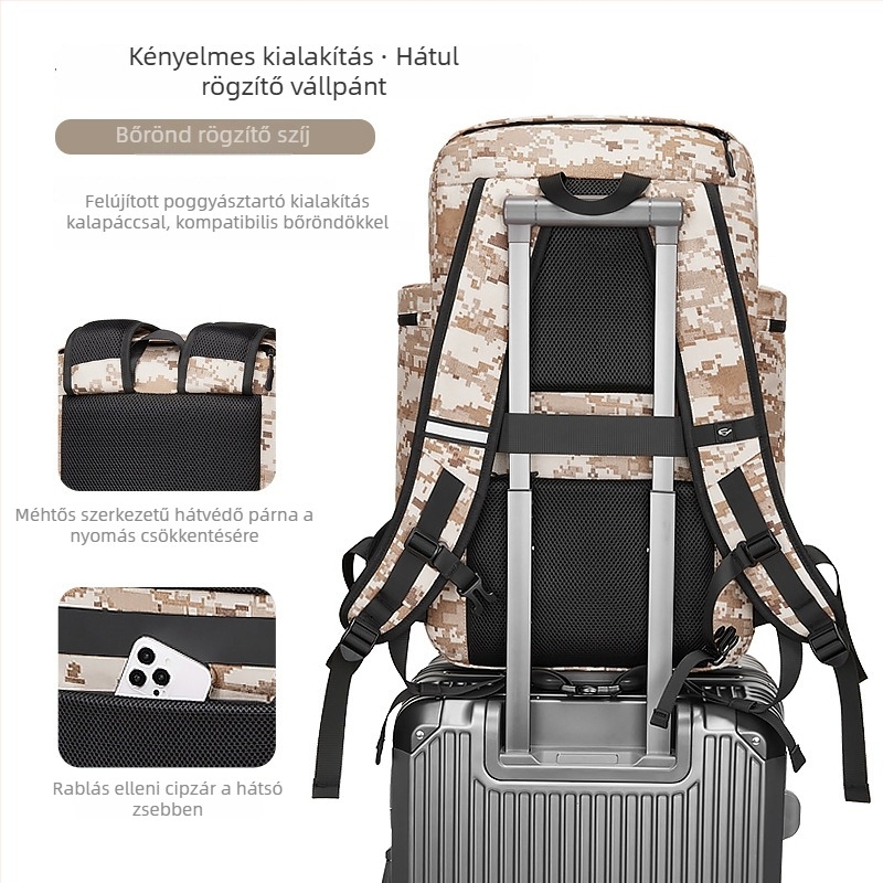 Outwalk kültéri hátizsák geometriás mintával, Oxford anyagból, férfiaknak, katonai stílusú túrahátizsák, kód 7716-1, légáteresztő és vízálló