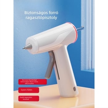 Vezeték nélküli olvasztott ragasztópisztoly, Li-ion akkumulátor, ABS tokozás, kompakt otthoni használatra, ragasztó csepp szélessége 2, maximális nyomás 12