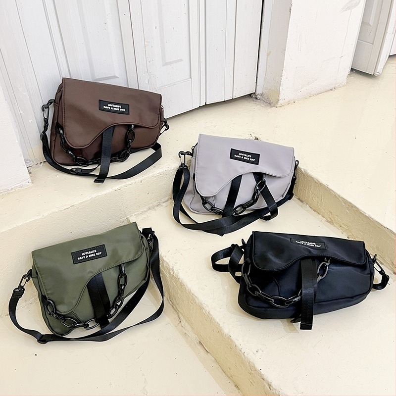 Uniszex vászon crossbody táska, 5L kapacitás, Modern Tide Cool stílus