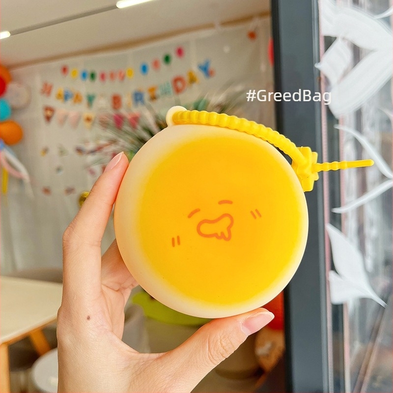 Pénztárca érméknek mini ananászos tárolóval, szilikon anyag, geometriás mintázat, gyerekes rajzfilm-stílus
