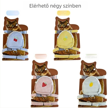 Macska hám pórázzal, gyümölcsös hátizsák dizájn, I-formájú mellkas-hát, anyag: vászon, Zhejiang eredetű