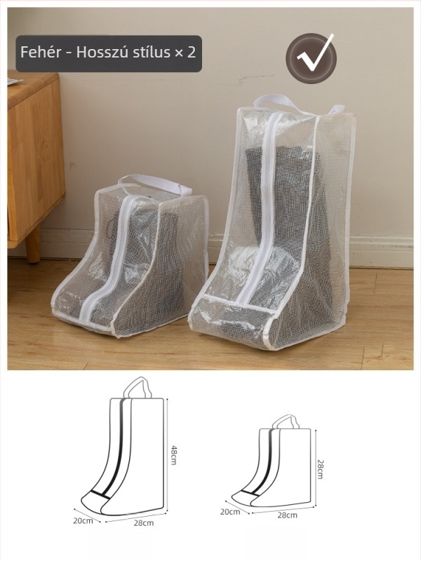 Cipő tároló táska, 3D átlátszó kialakítás, vízálló és szennyeződések elleni védelem, PE anyag, minimalist stílus