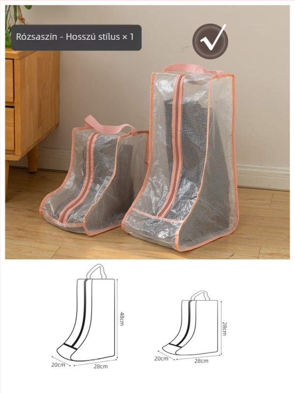 Cipő tároló táska, 3D átlátszó kialakítás, vízálló és szennyeződések elleni védelem, PE anyag, minimalist stílus