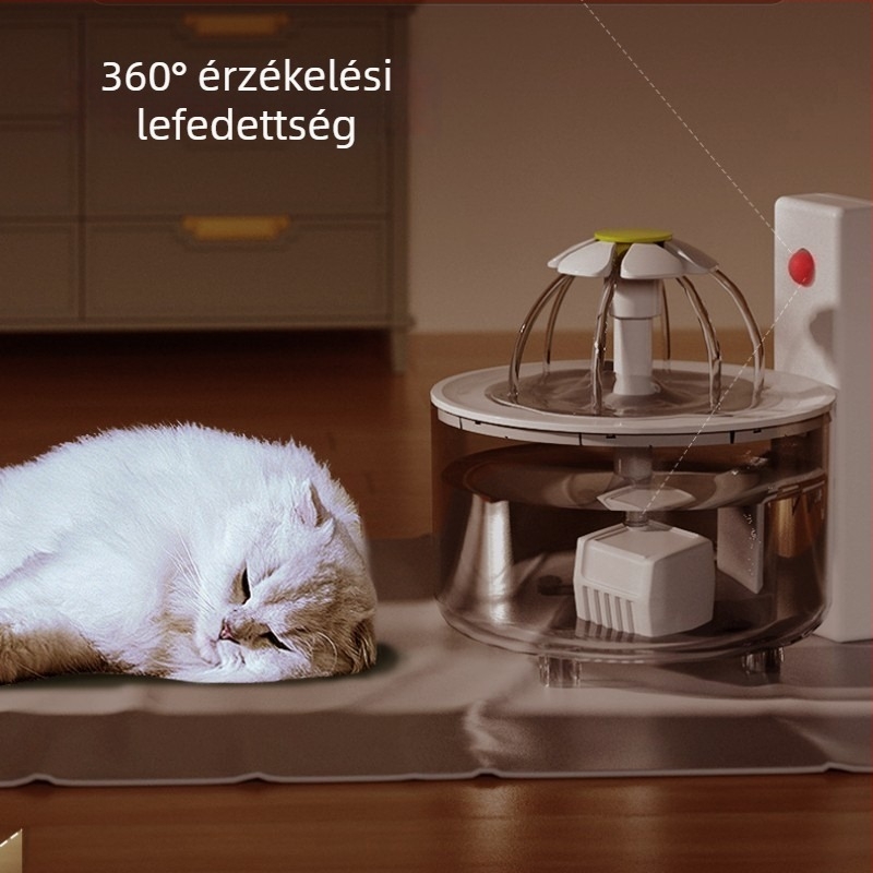 Intelligens kisállatvíz-adagoló macskáknak — automatikus észlelésű keringő víz, vezeték nélküli szűrés, csendes működés