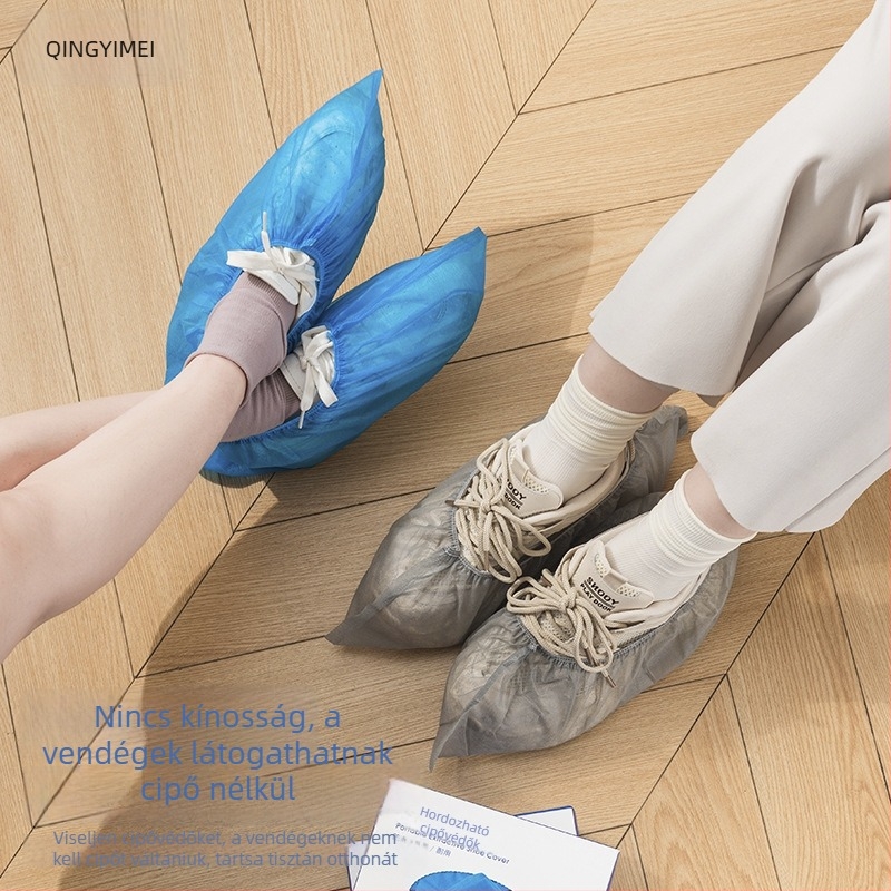 Dobozos egyszer használatos cipővédők, nem szőtt anyagból, vízálló, csúszásmentes, kopásálló, vastagság 21 g