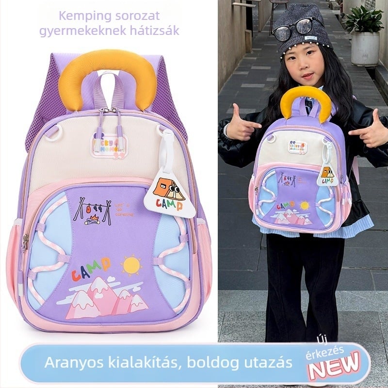 Óvodai hátizsák patchwork dizájnnal, lélegző, ultrakönnyű, kopásálló, összecsukható, anime mintával, görbült vállpántok