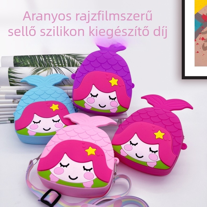 Szilikon pénztárca gyerekeknek, sirénával – rajzfilmszín, vízálló és kopásálló, bélés nélküli