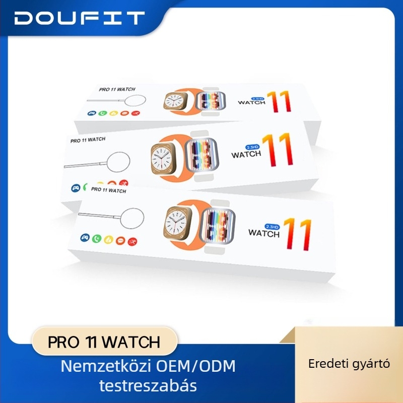 Pro11 okosóra Bluetooth beszélgetés támogatással, IPS kijelző, pulzus- és vér oxigén monitorozás, vezeték nélküli töltés