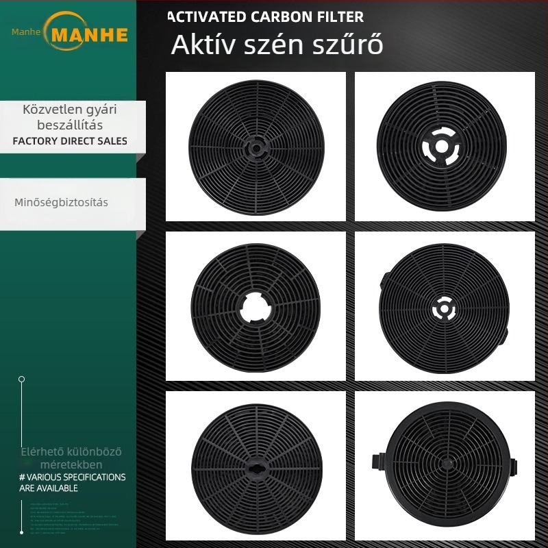 Manhe aktív szén szűrő konyhai szívóhoz, belső keringés tisztítás, felületi szerelés, modell Activated carbon