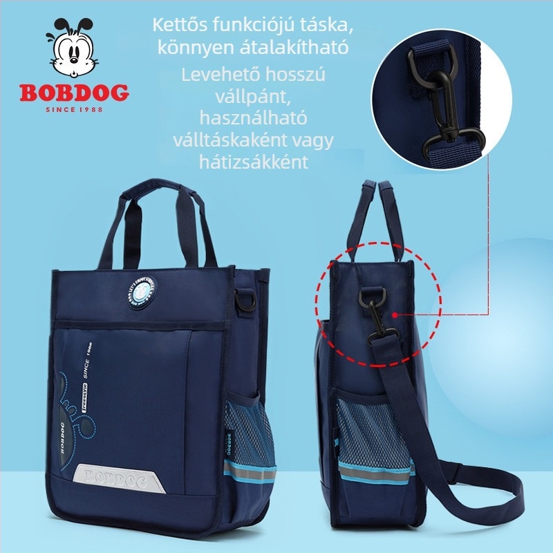 Pamut vászon iskolai táska alsó tagozatos diákoknak, keresztpánt, nagy kapacitás, vízálló, ultra könnyű — Babu Bean