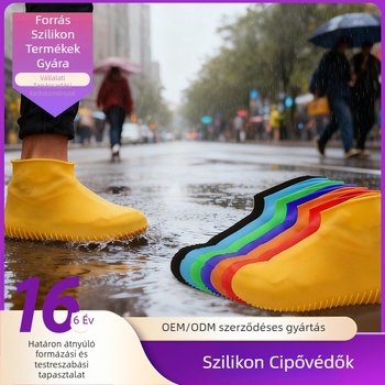 Szilikon esővédő cipővédők, vízállóak, csúszásmentesek, kopásállóak, vastagított kivitel, férfiak és nők számára, kültéri használatra