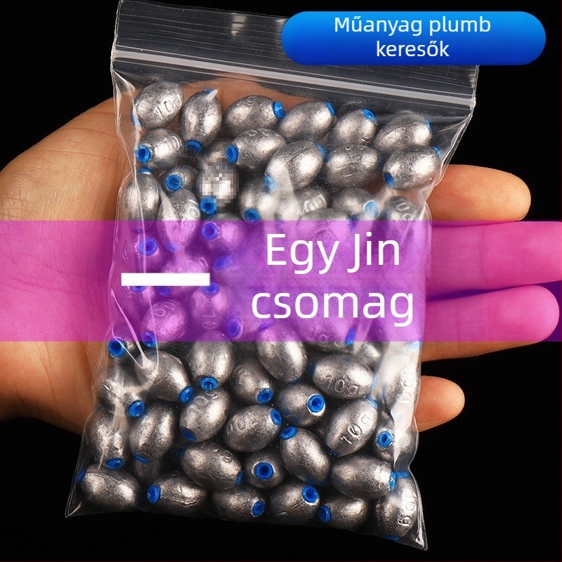 Gumiból készült horgász súlyok, hordó alakú kivitel, kerek tárolózacskóban, testre szabható