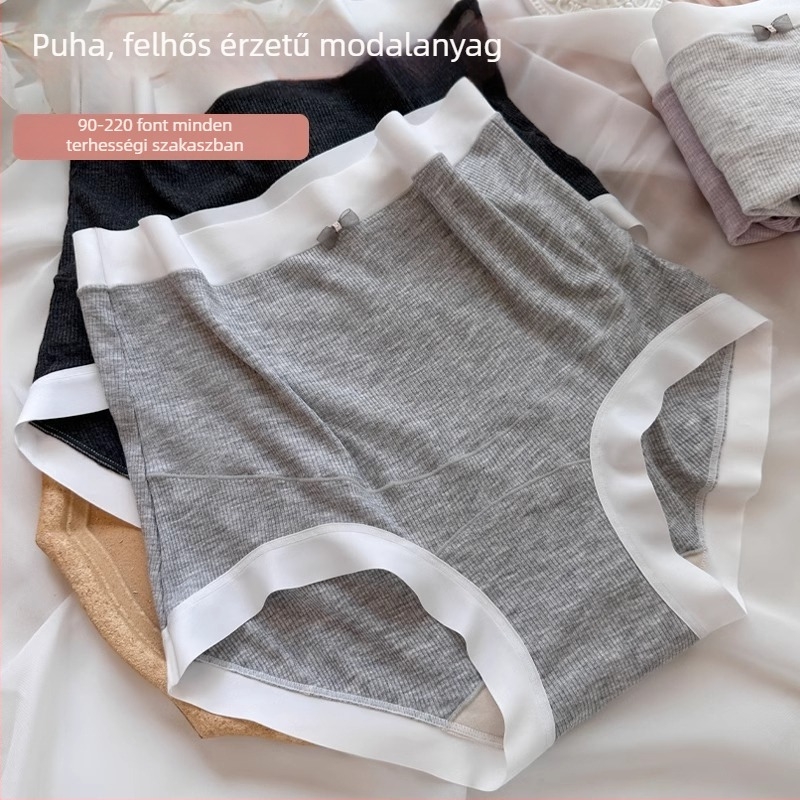 Anyasági magas derekú bugyi a has támasztására, Plus méret, lélegző, antibakteriális, hasi támasz, belső réteg mulberry selyem, fő anyag: viszkóz