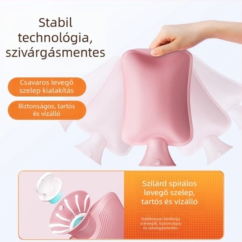 Plüss borítású PVC-ből készült vízzel töltött melegítő, 300 g, egész test melegítésére, kéz- és lábmelegítésre, ágyban melegen tartás