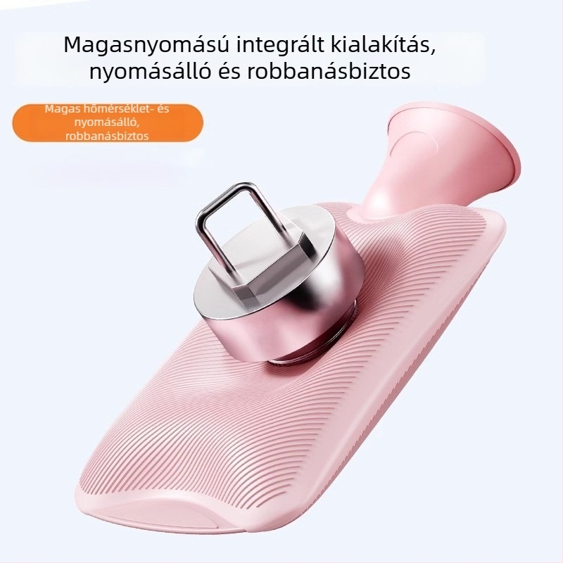 Plüss borítású PVC-ből készült vízzel töltött melegítő, 300 g, egész test melegítésére, kéz- és lábmelegítésre, ágyban melegen tartás