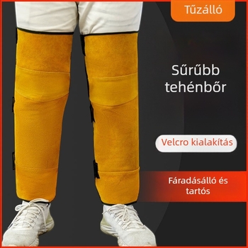 Hegesztő térdvédők marhabőrből, 400 g, hegesztéshez, vágáshoz, csiszoláshoz
