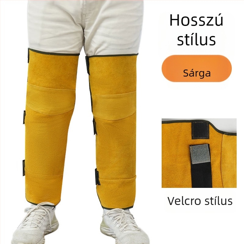 Hegesztő térdvédők marhabőrből, 400 g, hegesztéshez, vágáshoz, csiszoláshoz
