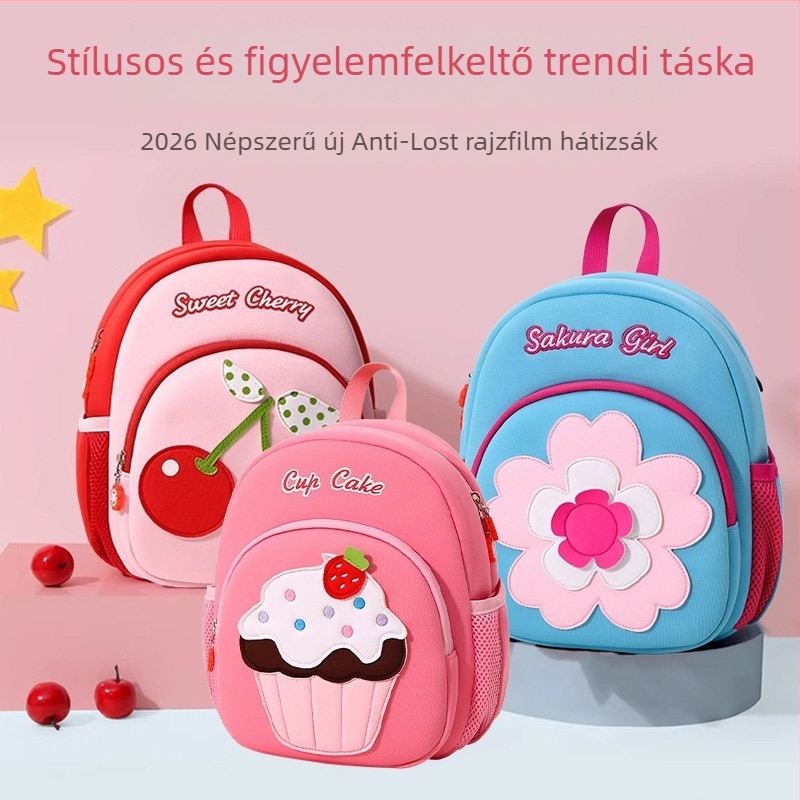 Gyerekeknek készült vászon hátizsák lányoknak, mintával egyszarvú, vízálló, vállpántok légpárnás