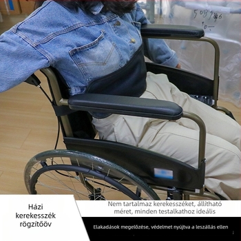 Kaixiu kerekesszékhez való biztonsági öv – poliészter öv és poliészter biztonsági kötél, 55 cm hosszú