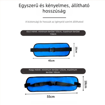 Kaixiu kerekesszékhez való biztonsági öv – poliészter öv és poliészter biztonsági kötél, 55 cm hosszú
