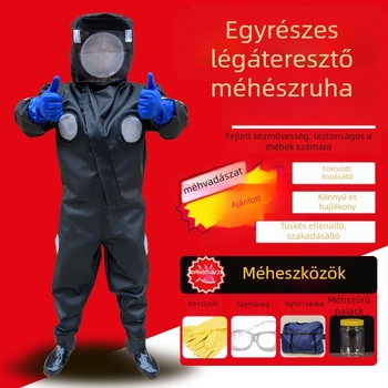 Darázs- és méhvédő ruházat – teljes készlet, pamut anyag, szétválasztható típus, súly 1,0 kg, megerősített változat övvel és 3 ventilátorral