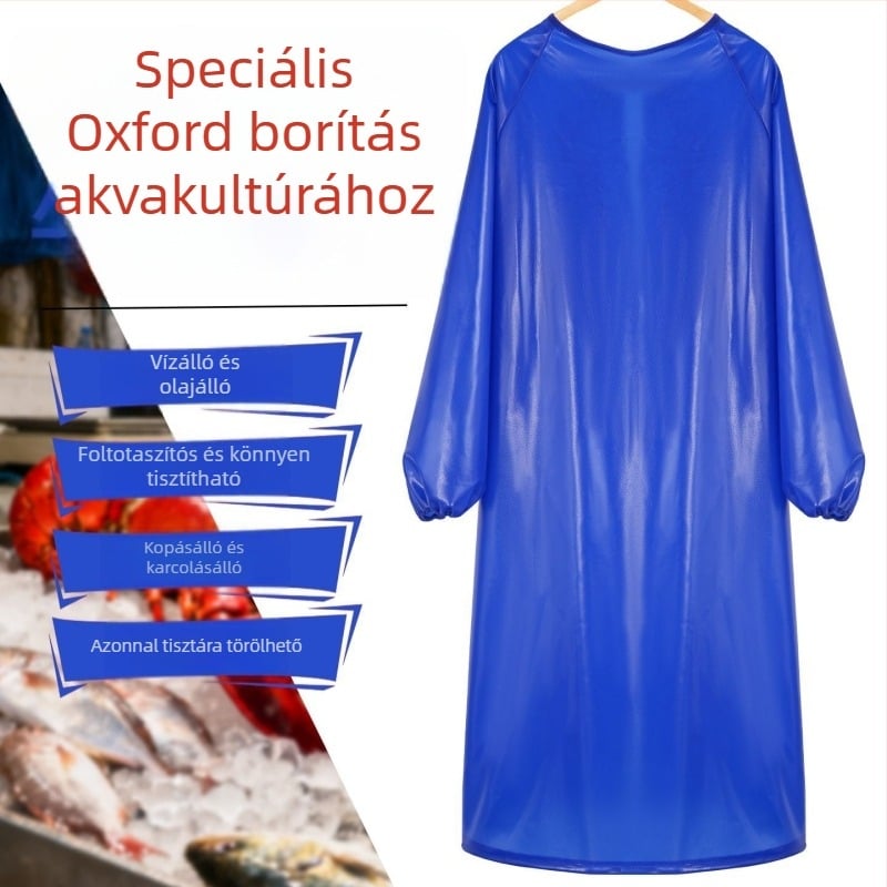 Kopásálló, vízálló kötény húsfeldolgozáshoz és vízi termékekhez, marha ín anyagból, 800 g, sav- és lúgálló